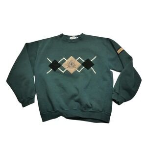 Vintage SDI Sweatshirt Mens XL Green Tatum Ranch Horse Fleece Crewneck Western